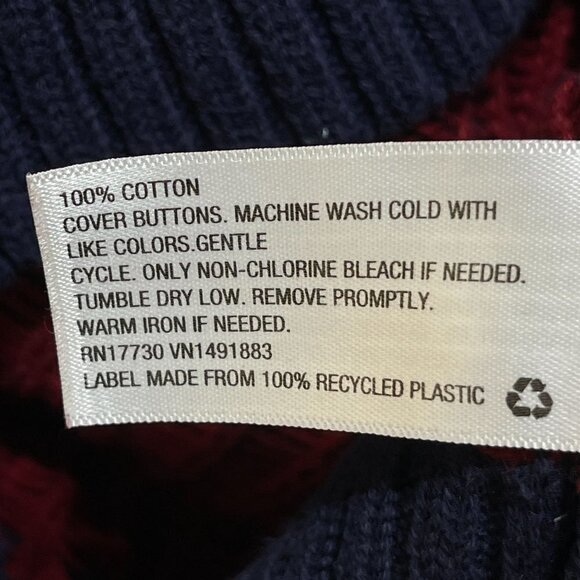 Merona Men's Shawl Neck Cardigan Sweater Navy Red Size M Medium - Picture 6 of 6